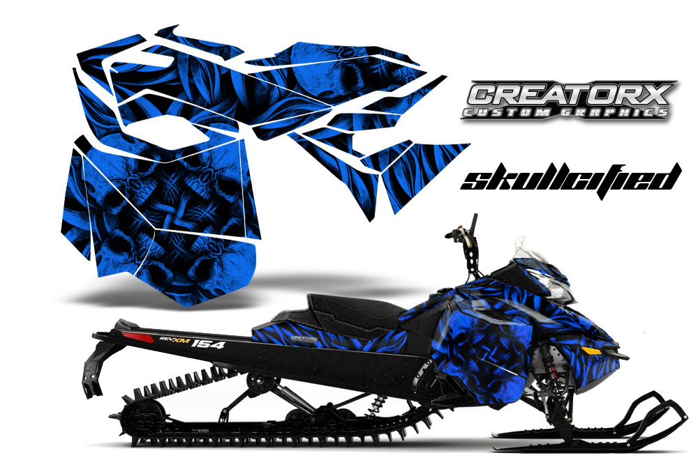 Skidoo Rev XM Graphics Kit Skullcified Blue